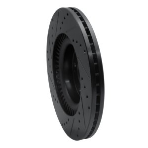 Hyundai Genesis Coupe Brake Rotor (1) - Front Right - R1 Concepts - Drilled & Slotted - Black - `10-`16